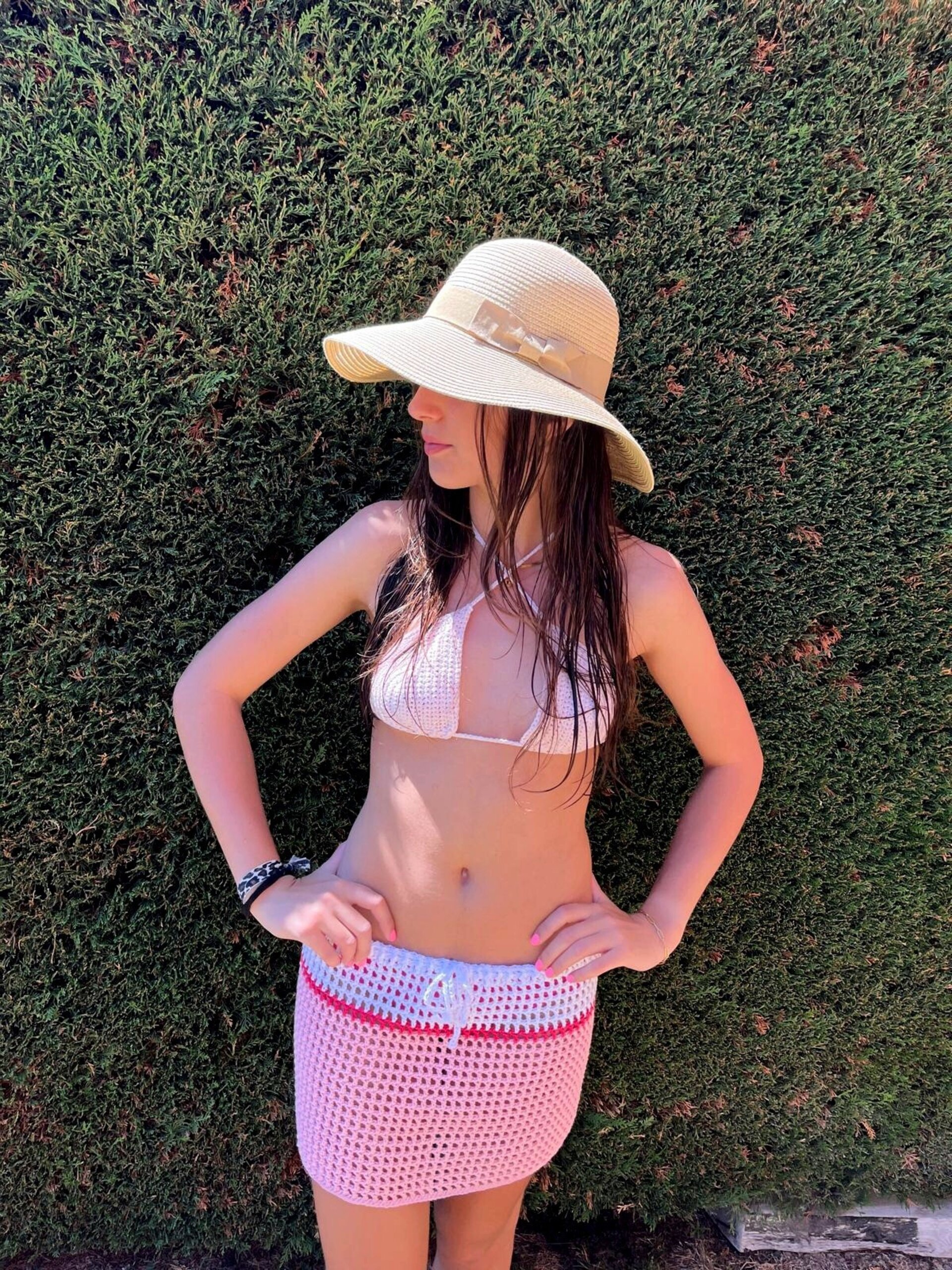 Falda mix blanca, fucsia, rosa - 2