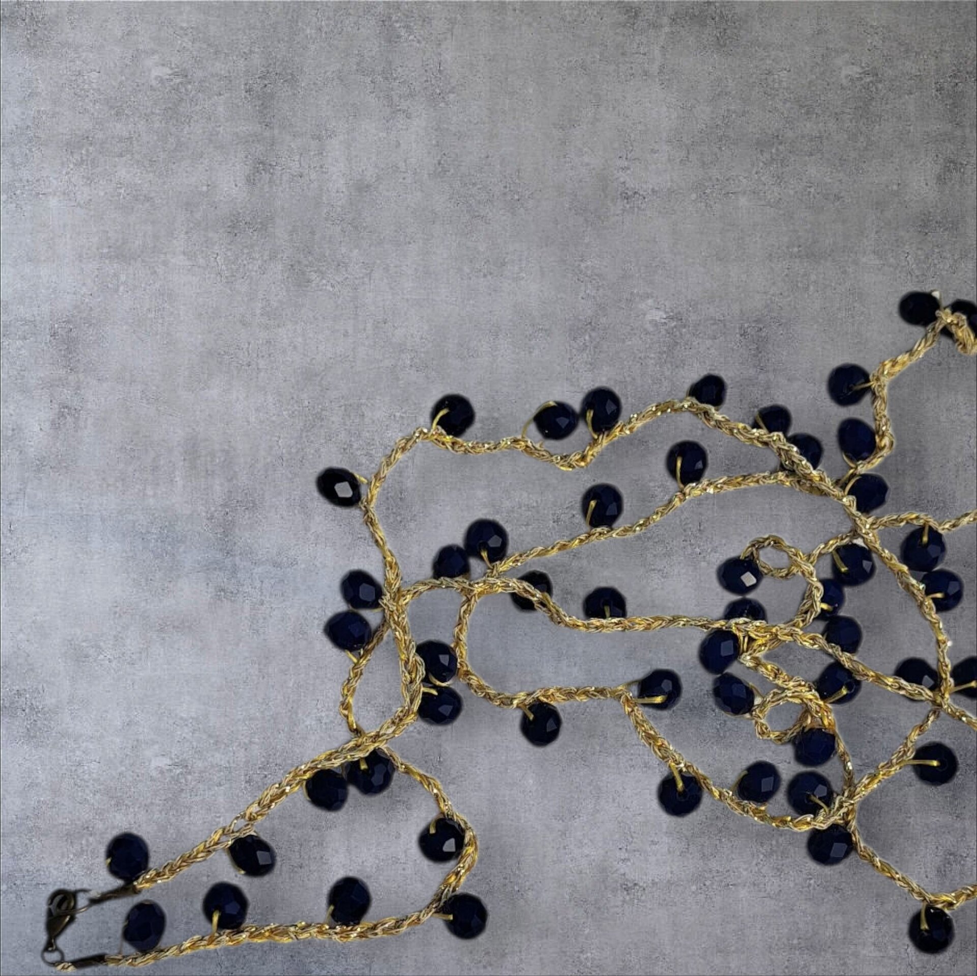 Collar azul fuerte/dorado - 1