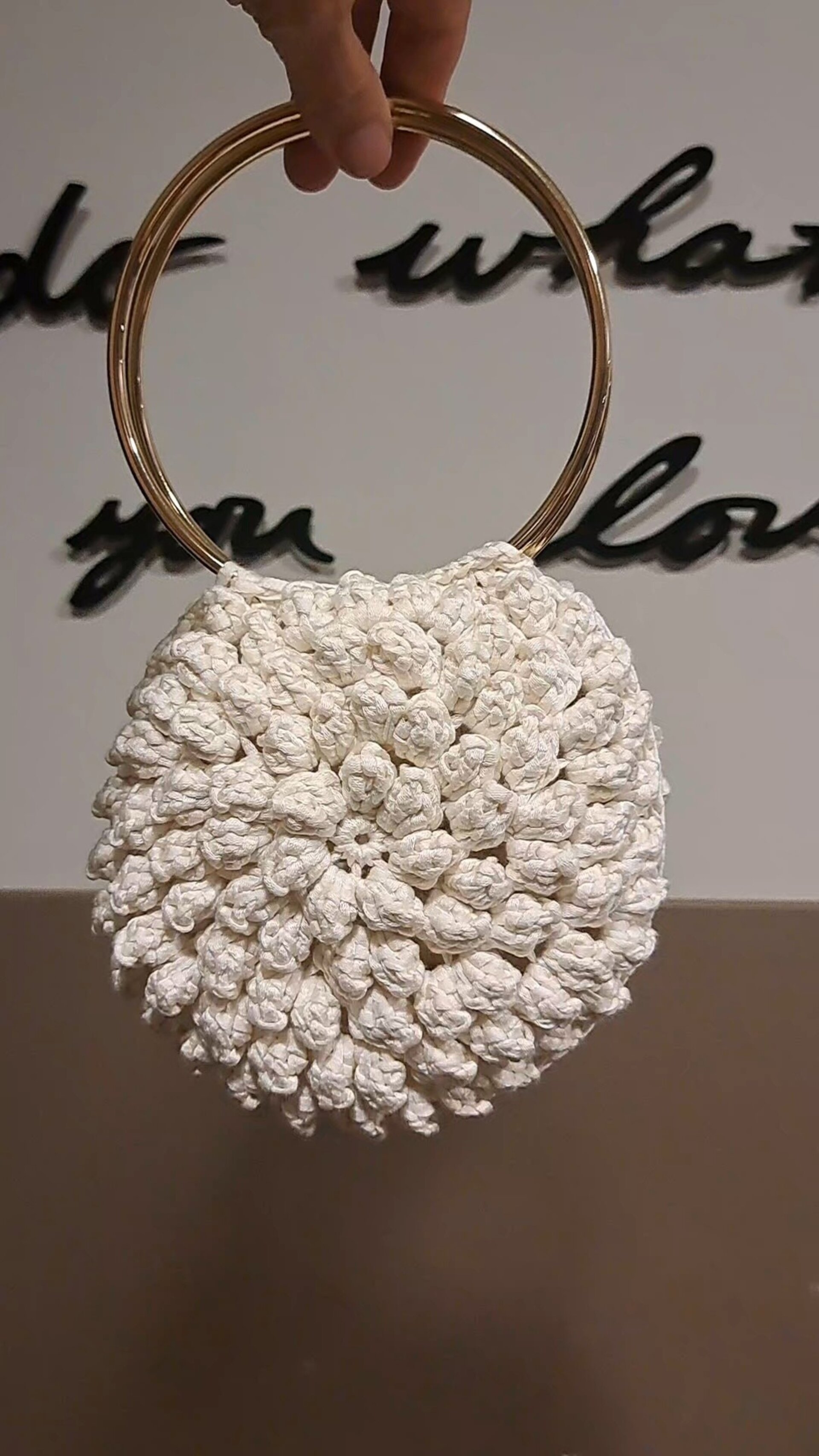 Bolso flor marfil - 1