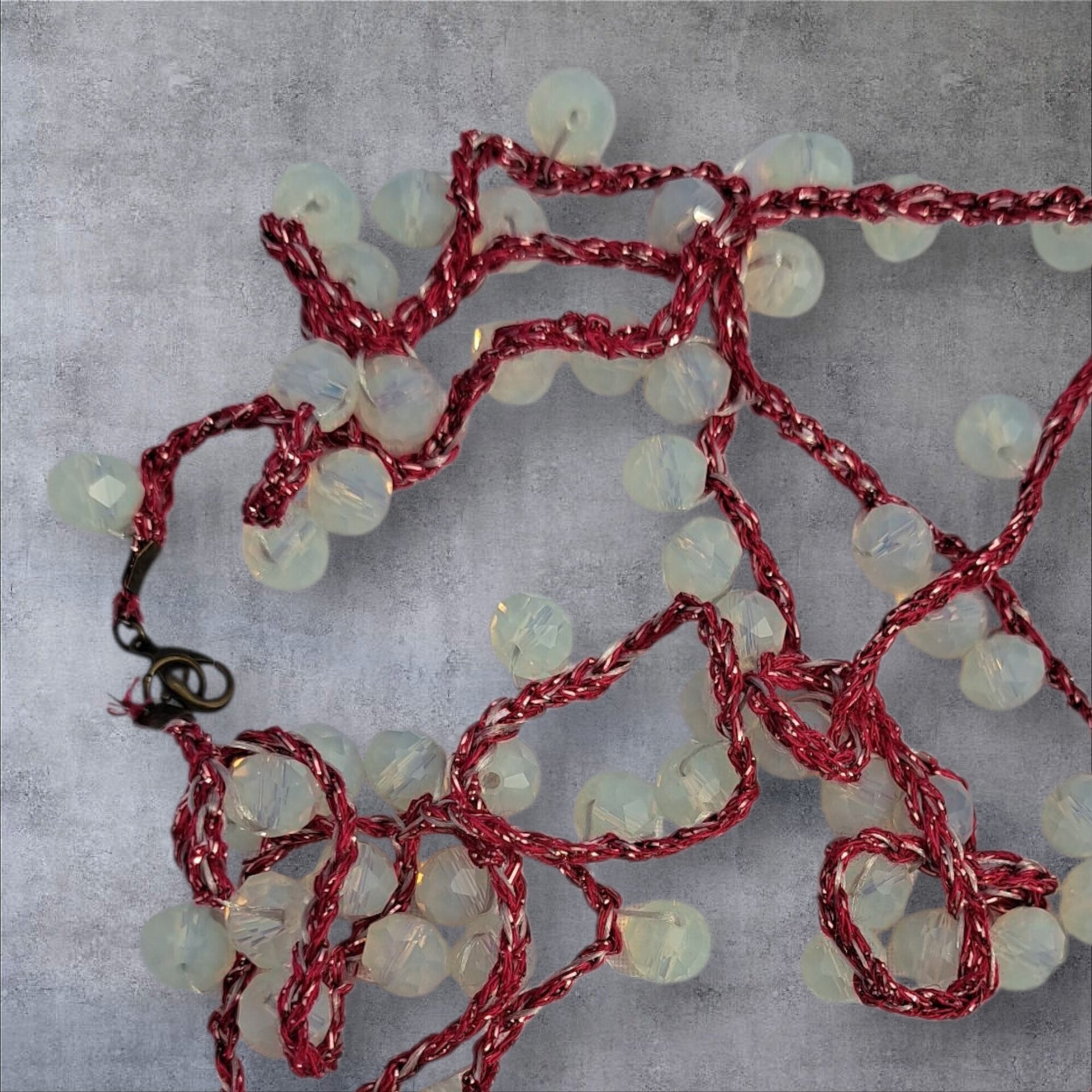 Collar transparente/fucsia - 1