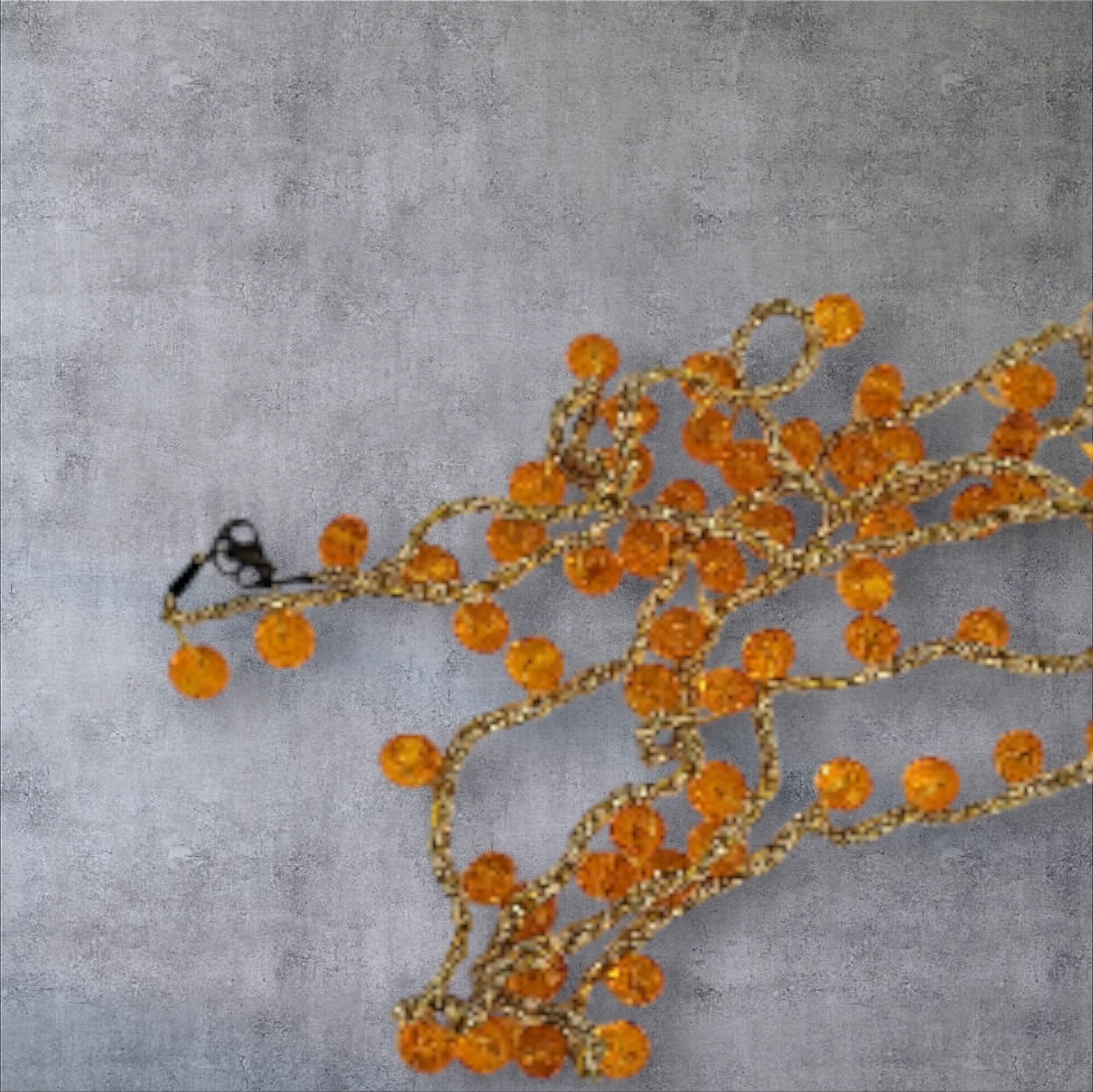 Collar naranja transparente/dorado - 1