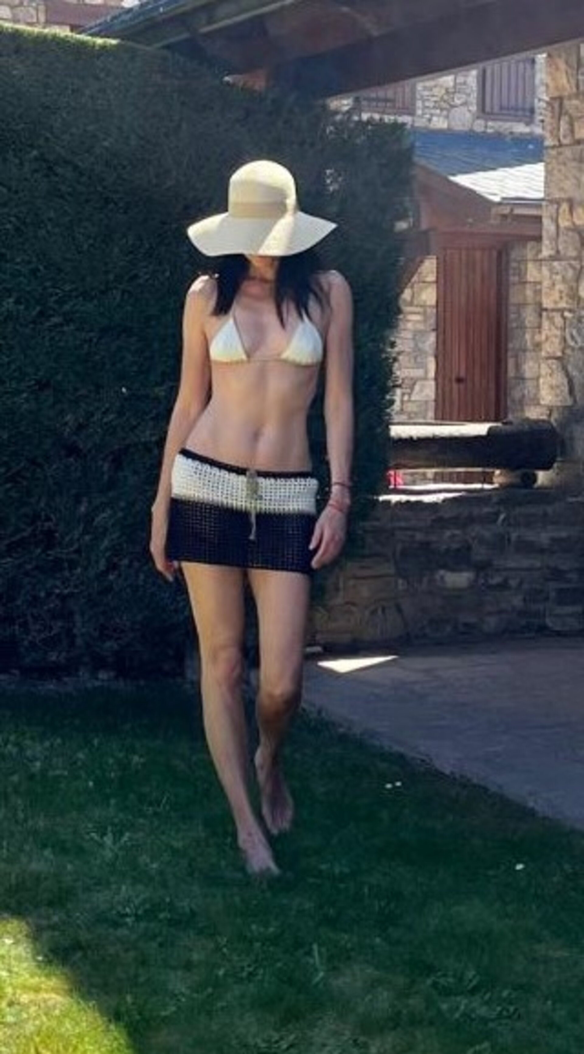Falda mix cruda, camel, negra - 5