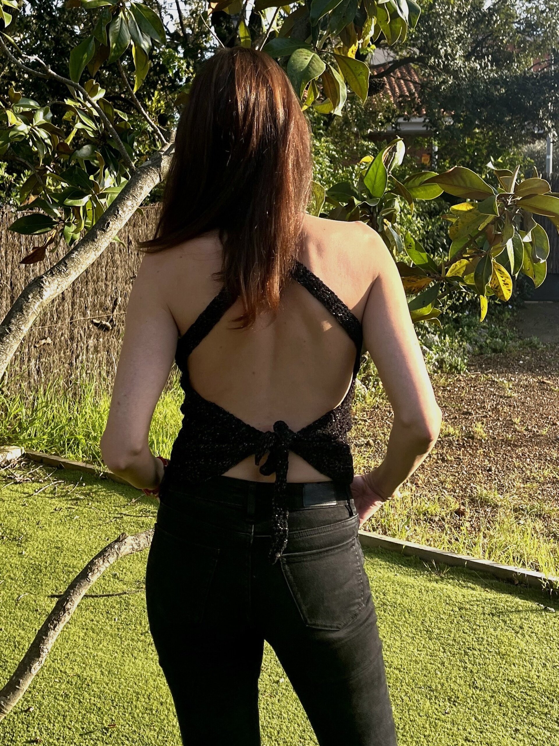 Top flor negro - 3
